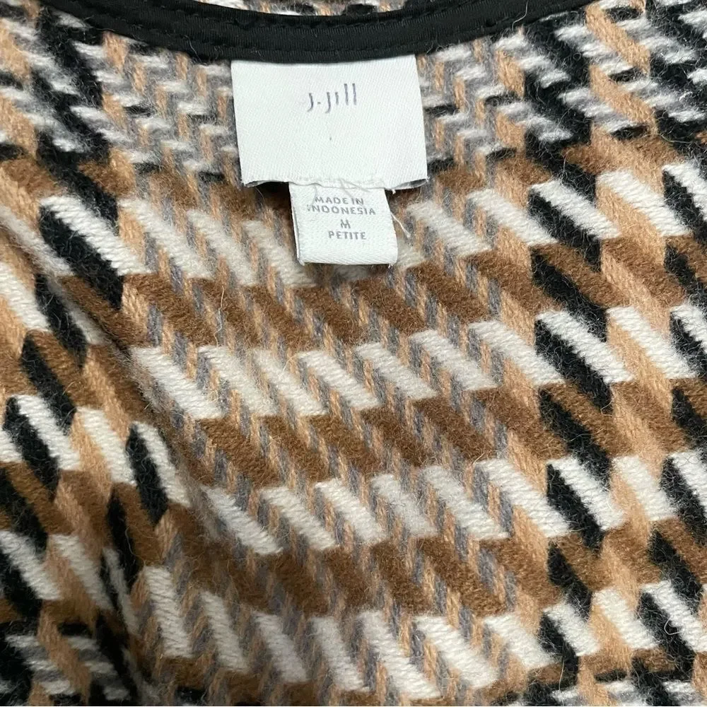 J.Jill Glen Plaid Snap-Front Wool Blend Jacket Sz-MP
